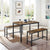 VASAGLE Dining Table Set with 2 Benches Rustic Brown and Black