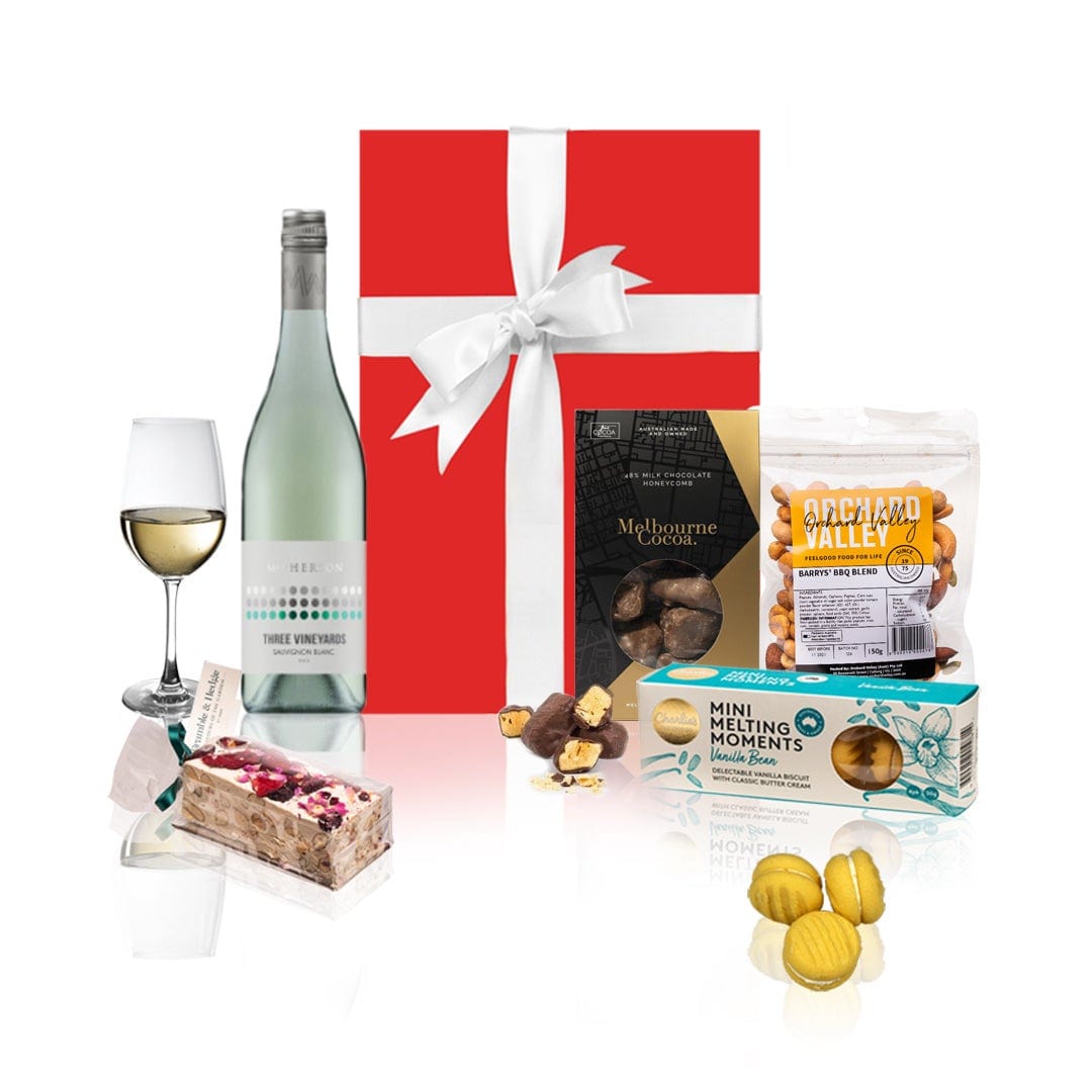 White Wine &amp; Gourmet Sweets Hamper