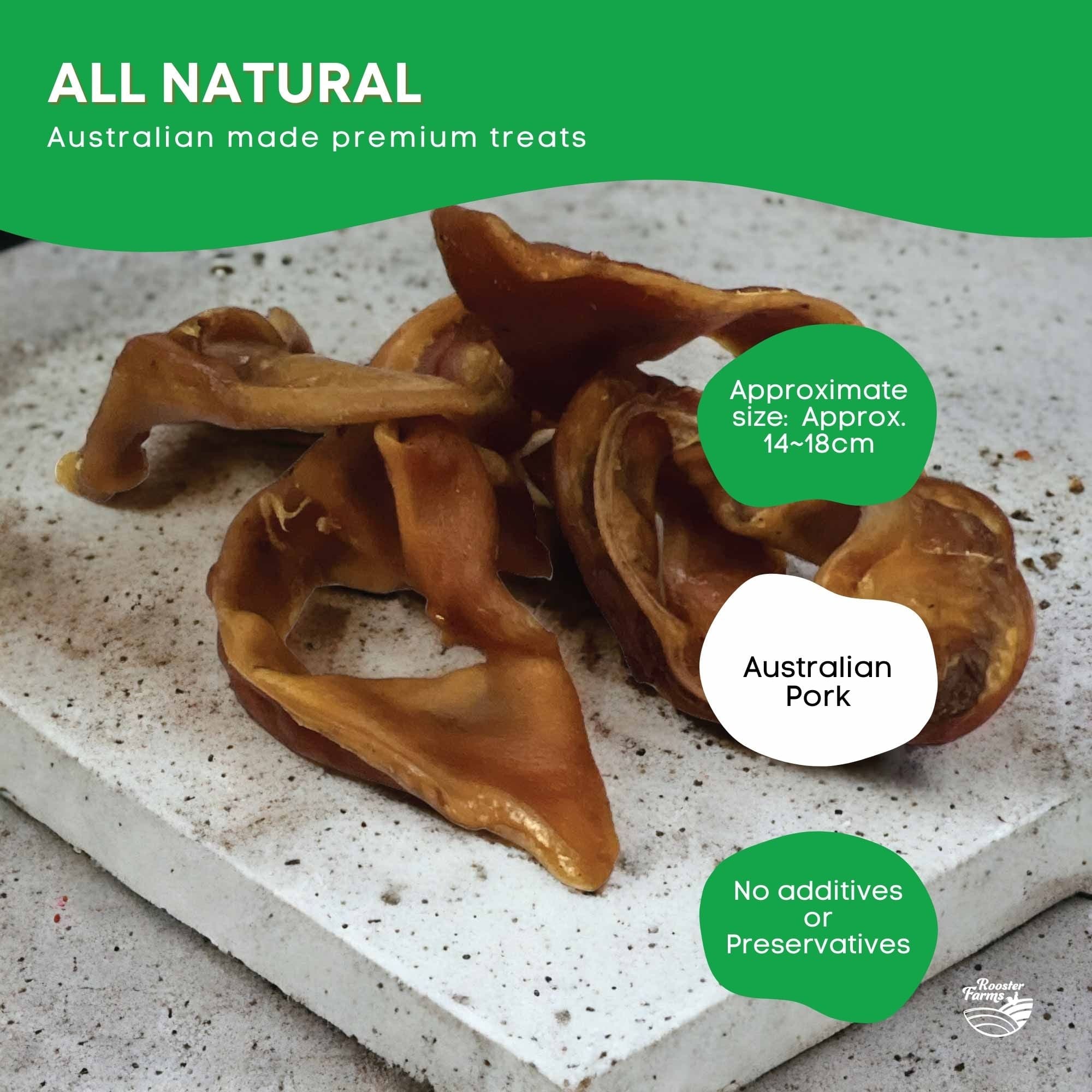 400g Dog Treat Pig Ear Strips - Dehydrated Australian Healthy Puppy Chew