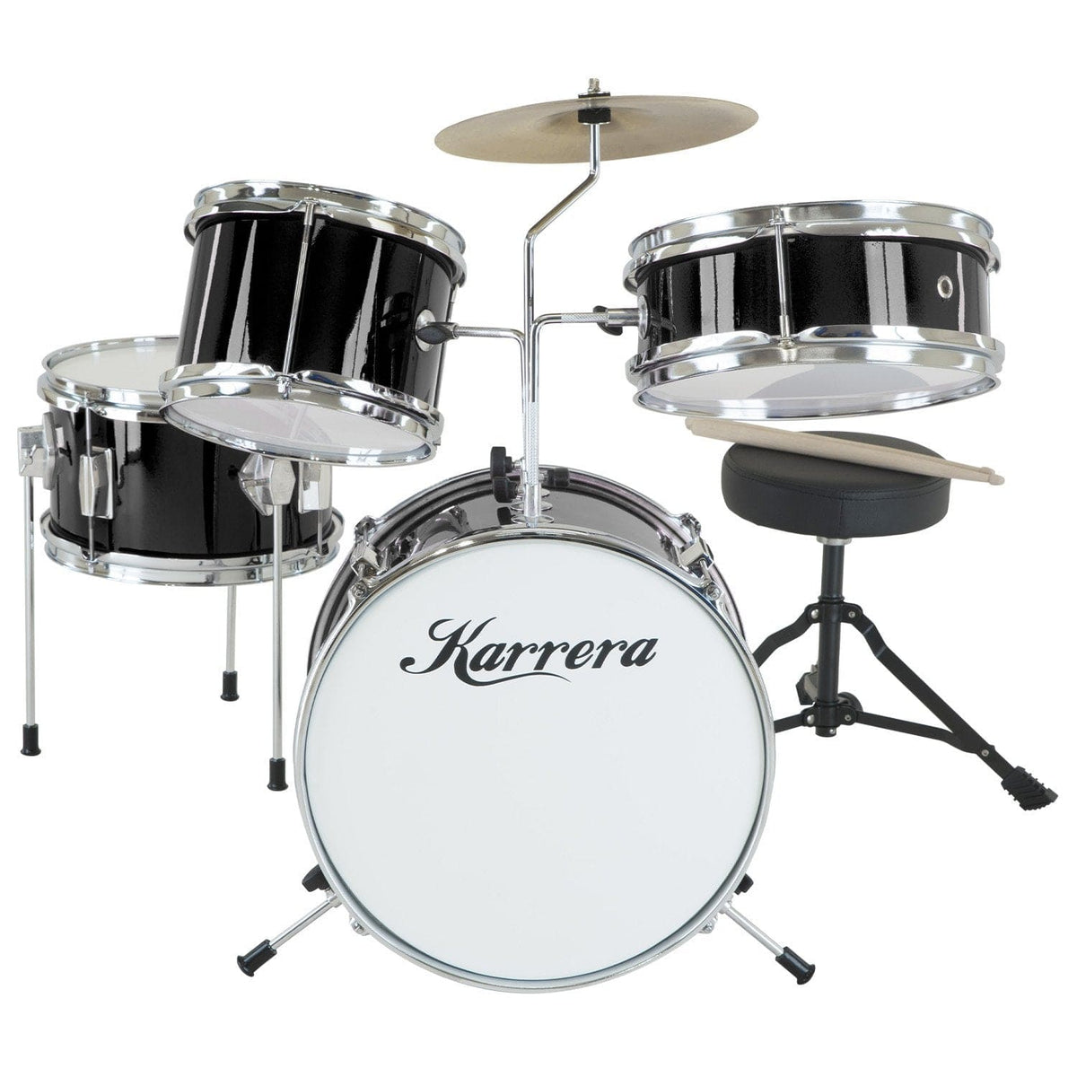 Karrera Children&#39;s 4pc Drum Kit - Black