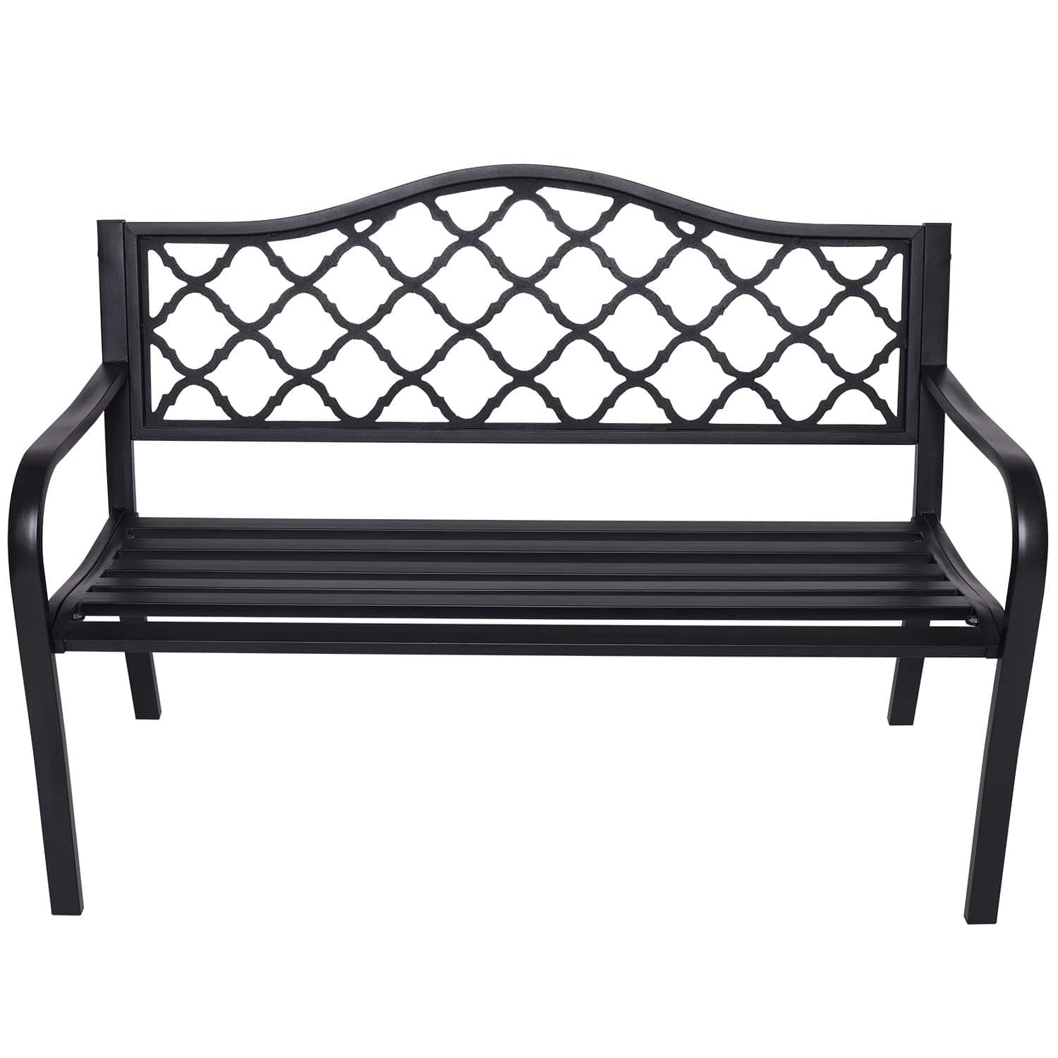 Wallaroo Steel Outdoor Garden Bench - Elegant