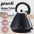 Pronti 1.7L Rose Trim Collection Kettle - Black