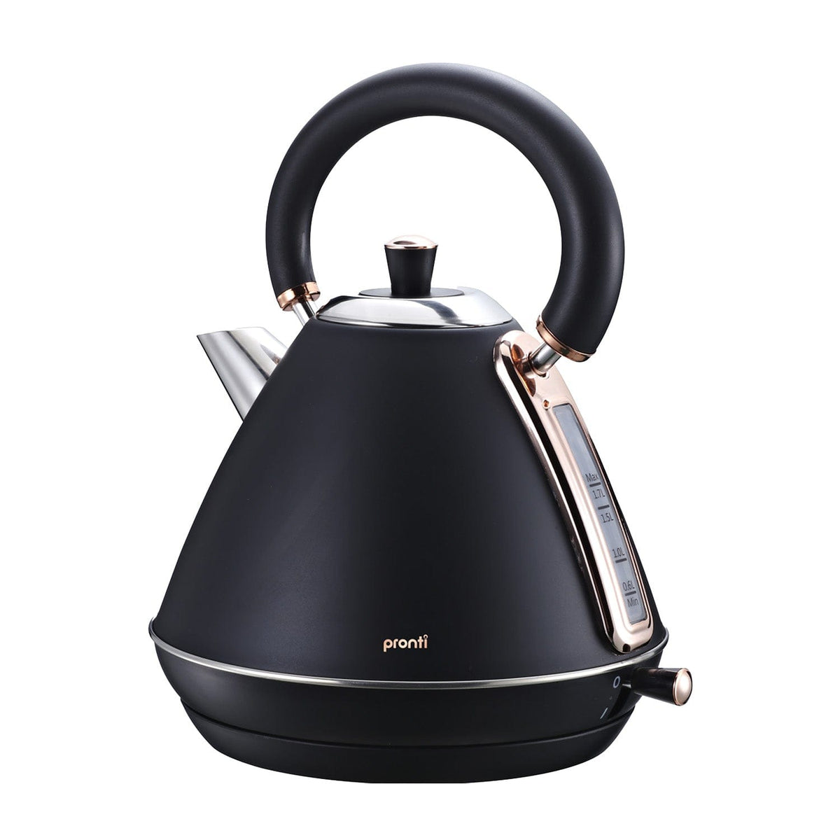 Pronti Rose Trim Collection Toaster &amp; Kettle Bundle - Black