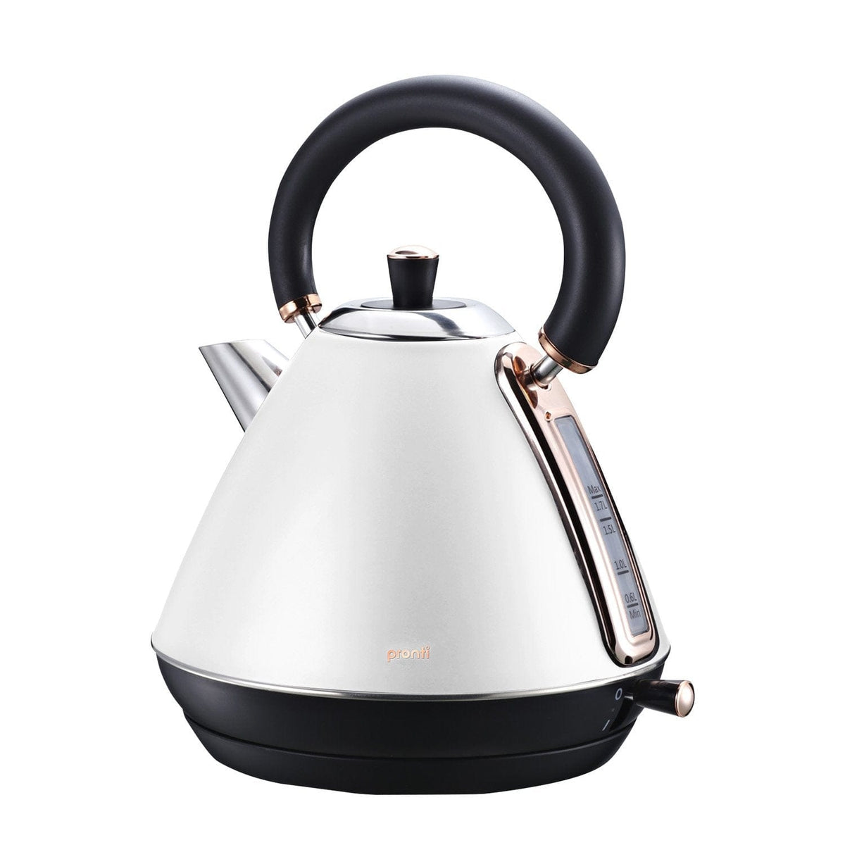 Pronti Rose Trim Collection Toaster &amp; Kettle Bundle - White