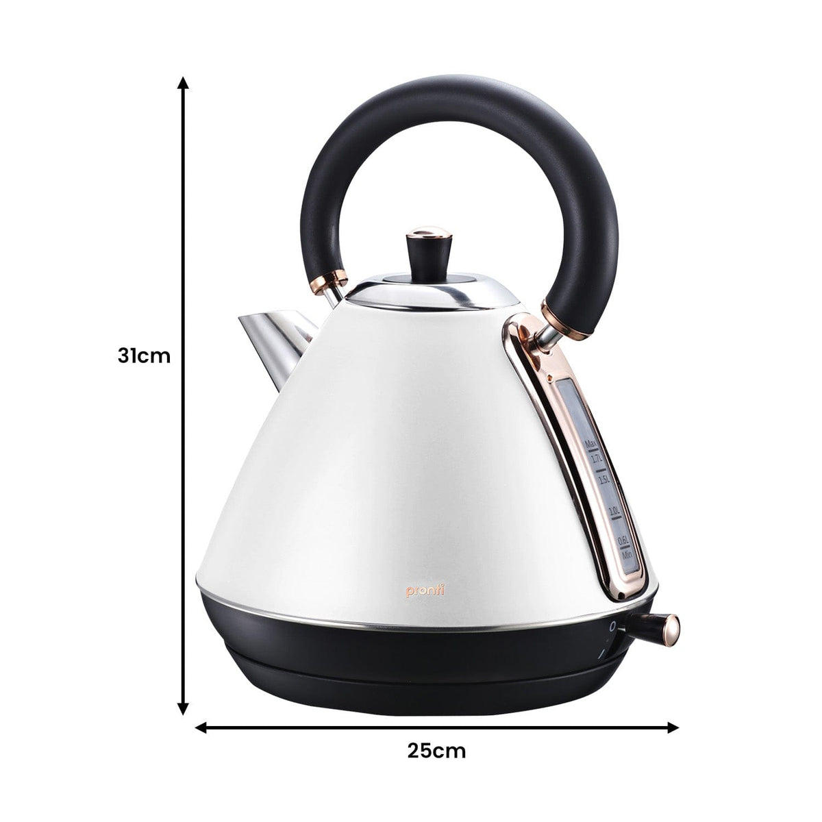 Pronti Rose Trim Collection Toaster &amp; Kettle Bundle - White