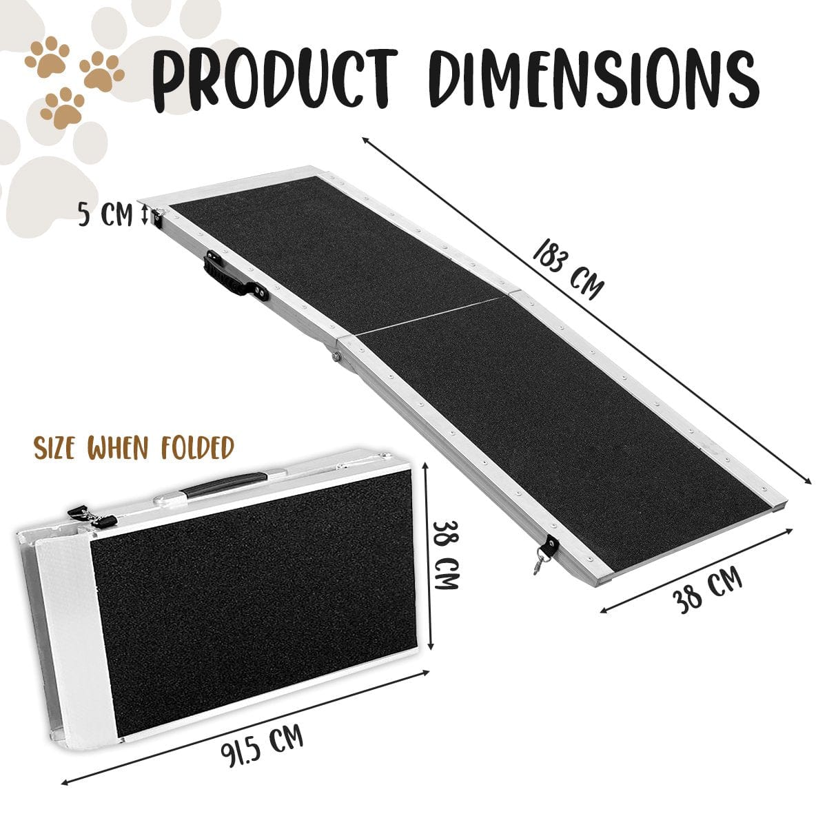 Kartrite Foldable Aluminium Dog Ramp - 183 x 38cm