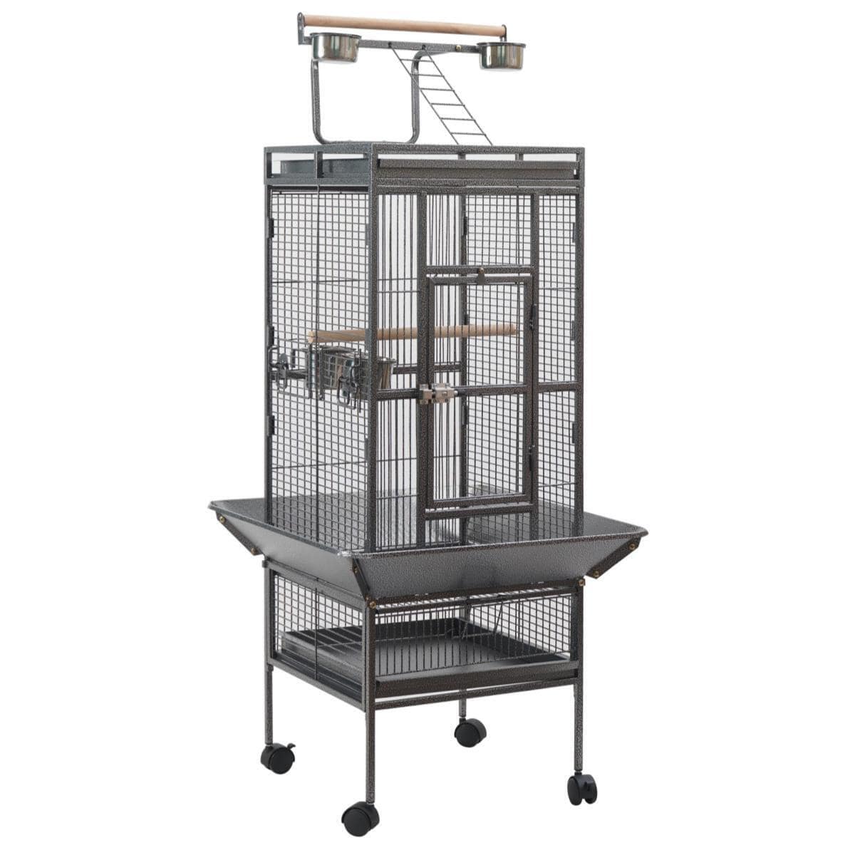 YES4PETS 153 cm Large Bird Budgie Cage Parrot Aviary With Metal Tray and Wheel