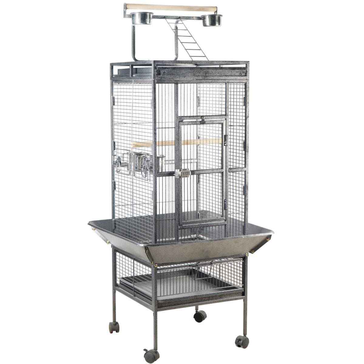 YES4PETS 153 cm Large Bird Budgie Cage Parrot Aviary With Metal Tray and Wheel