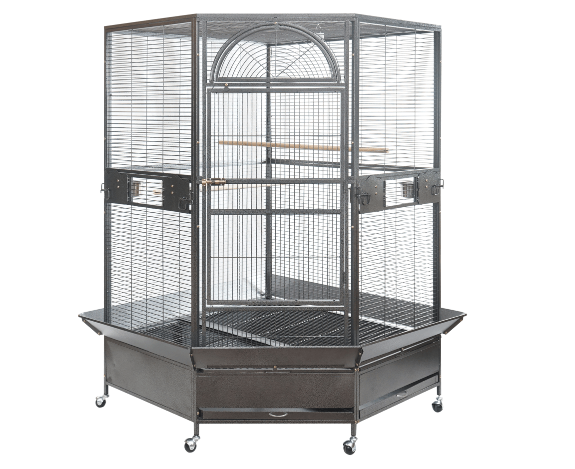 YES4PETS 185cm XXL Corner Bird Cage Pet Parrot Aviary Perch Castor Wheel