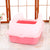 YES4PETS Large Deep Cat Kitty Litter Tray High Wall Pet Toilet Grid Tray With Scoop Pink