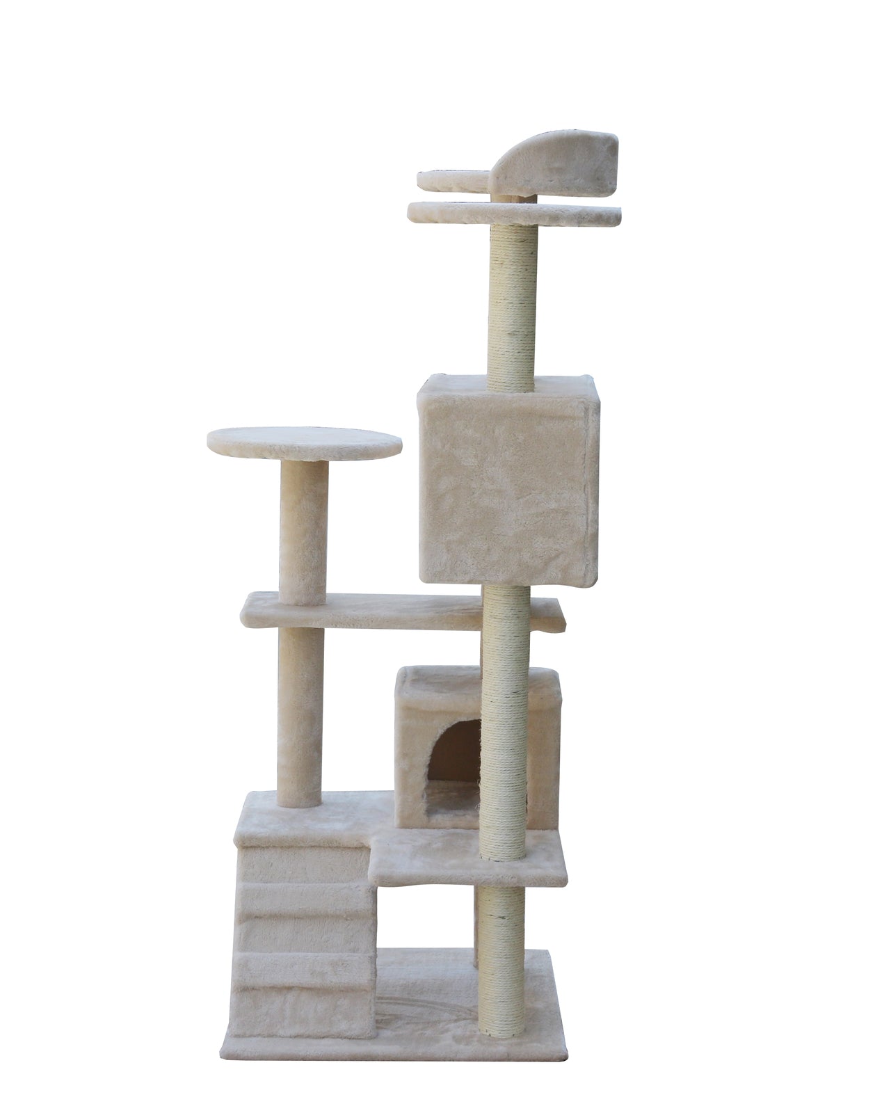 YES4PETS 130 cm Beige Cat Scratching Post Tree Scratcher Pole-Beige