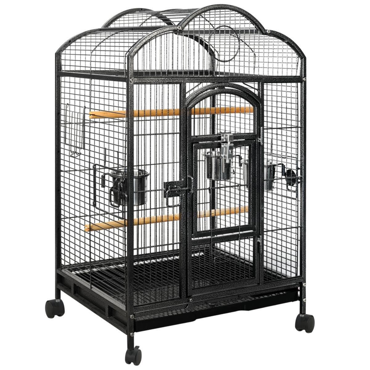 YES4PETS Large Bird Budgie Cage Parrot Aviary Carrier With Wheel