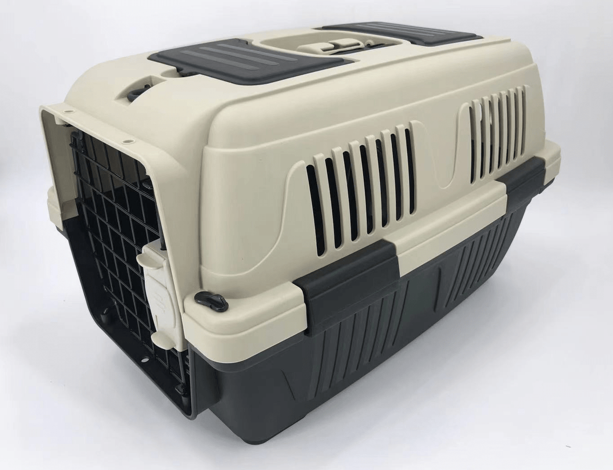 YES4PETS Medium Portable Dog Cat House Pet Carrier Travel Bag Cage+Safety Lock &amp; Food Box