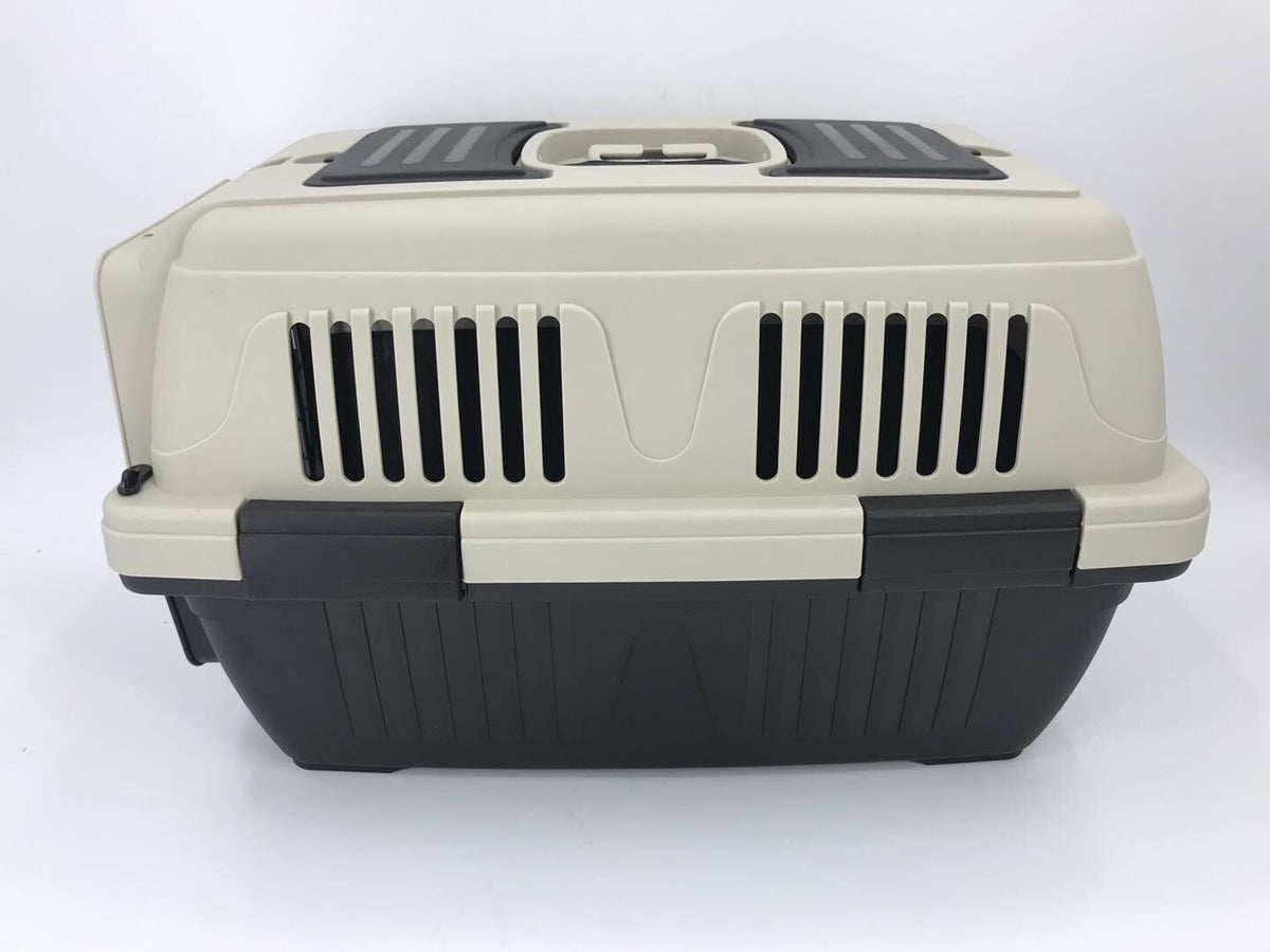 YES4PETS Medium Portable Dog Cat House Pet Carrier Travel Bag Cage+Safety Lock &amp; Food Box