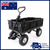 Garden Dump Rolling Mesh Cart with Heavy Duty Steel Frame,10 Inch Pneumatic Tires Maximum Load Capacity of 300 Kg (Black)