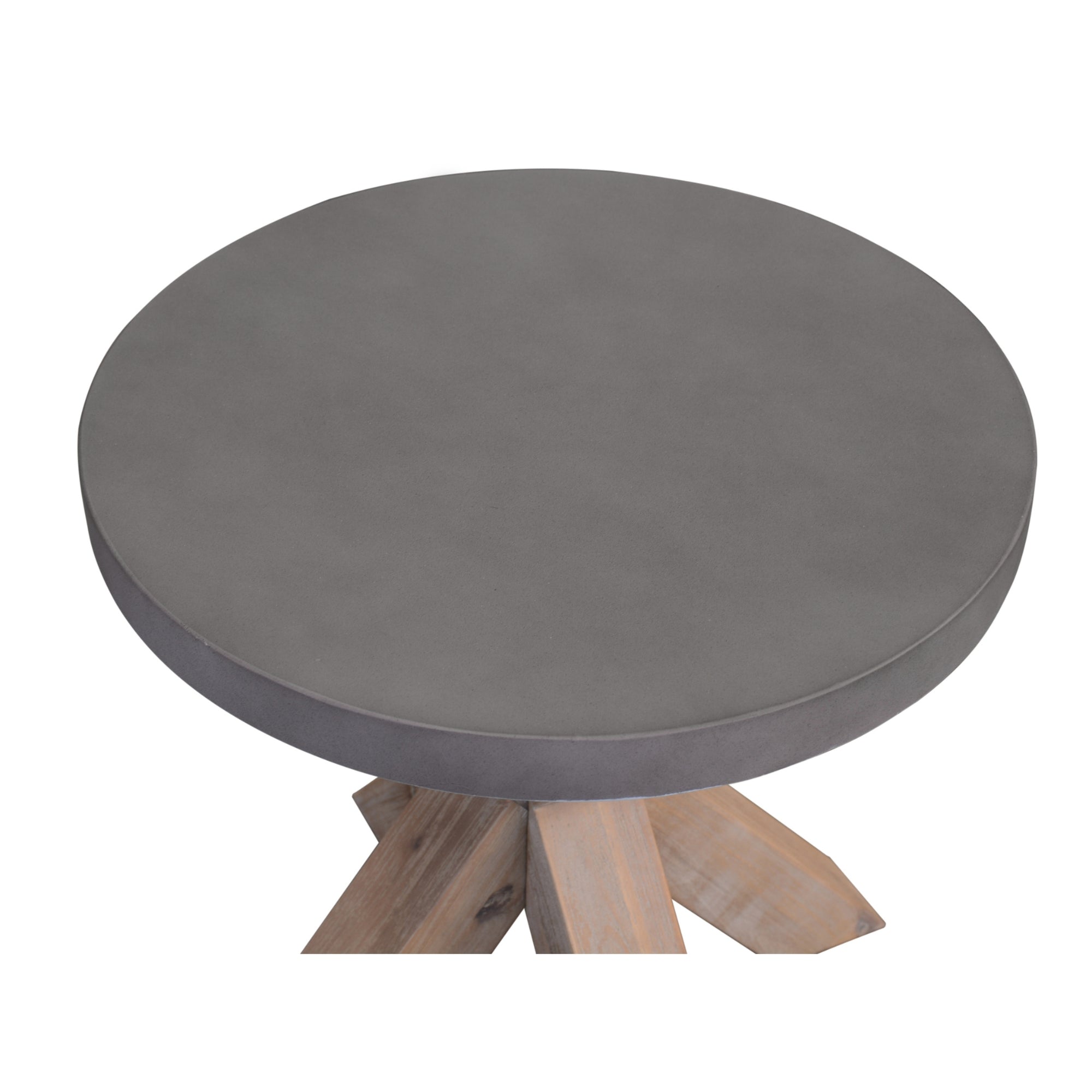 Stony 50cm Round Lamp Table with Concrete Top - Grey