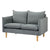 Sinatra 2 Seater Fabric Sofa Lounge Couch Dark Grey