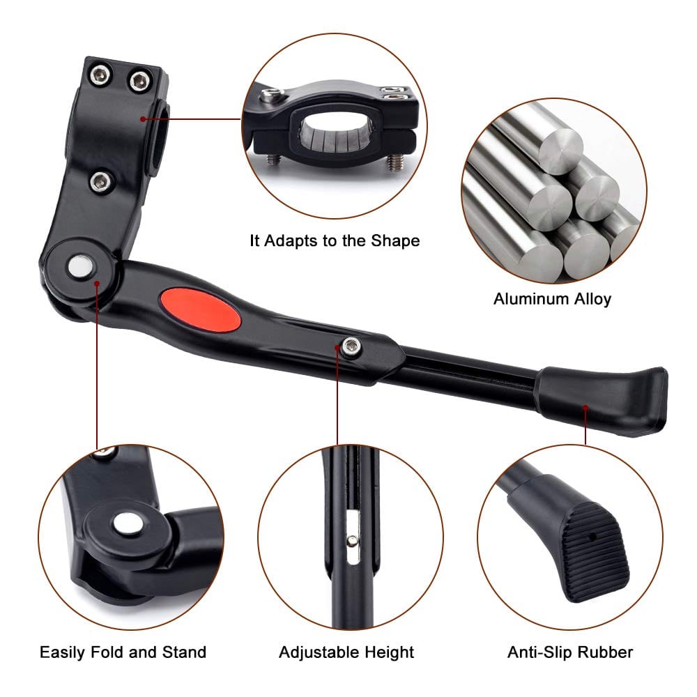 Adjustable Bike Kickstand Kickstand Rear Bicycle Stand for Bike 22&quot;-28&quot; Black