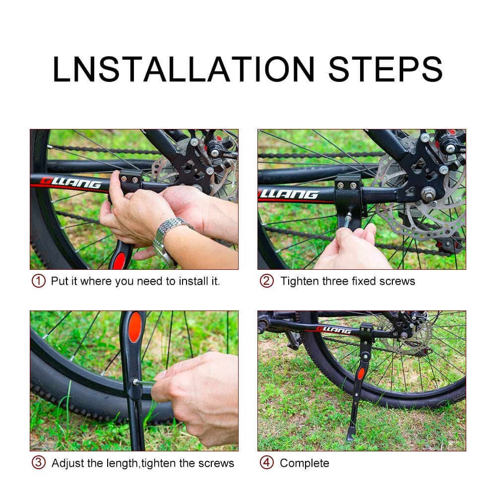 Adjustable Bike Kickstand Kickstand Rear Bicycle Stand for Bike 22&quot;-28&quot; Black