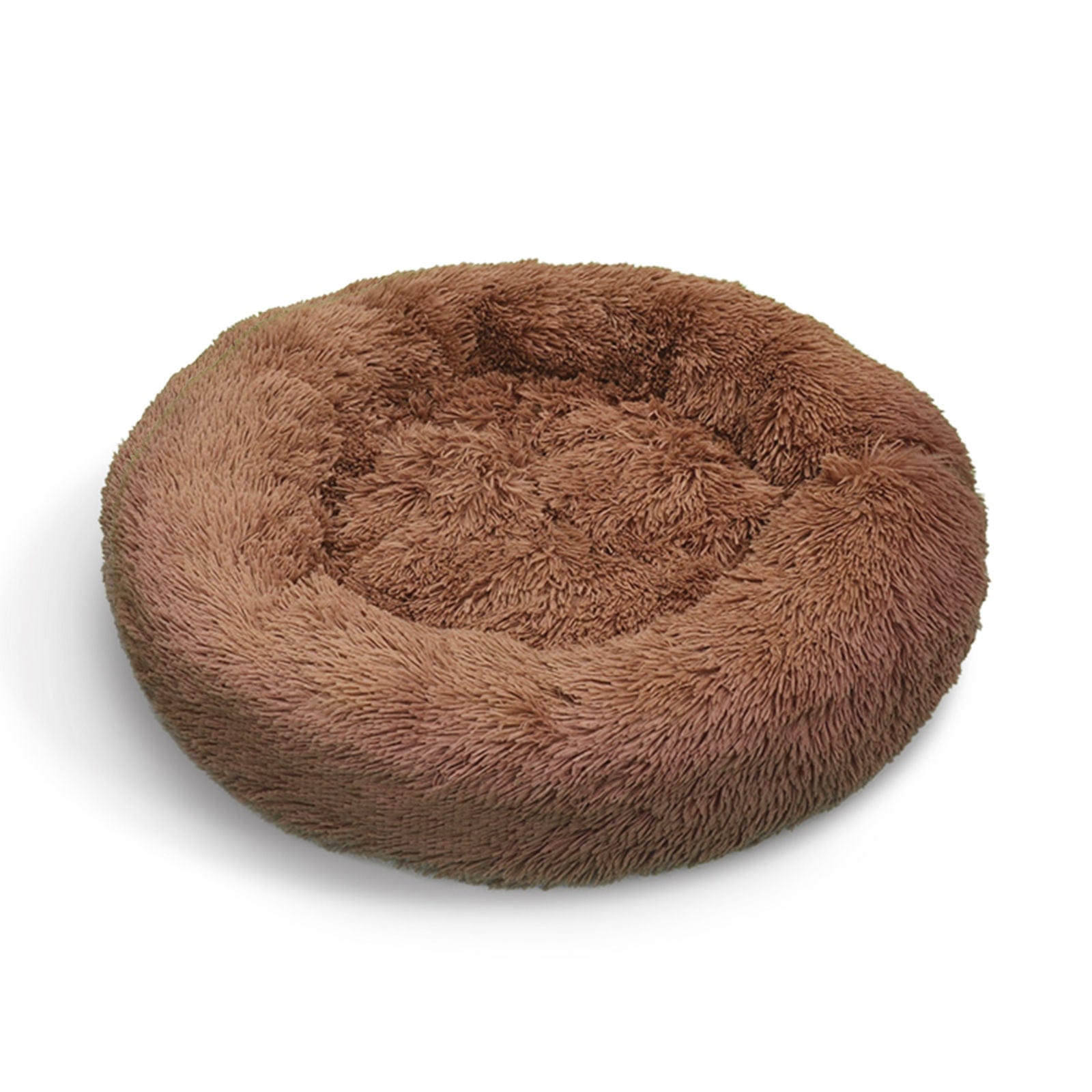 Pawfriends Pet Dog Bed Bedding Warm Plush Round Soft Dog Nest Light Coffee XXL 120cm