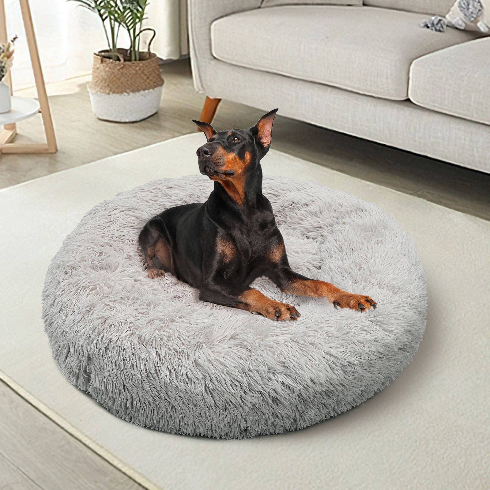 Pawfriends Pet Dog Bedding Warm Plush Round Comfortable Nest Comfy Sleep Kennel XXL