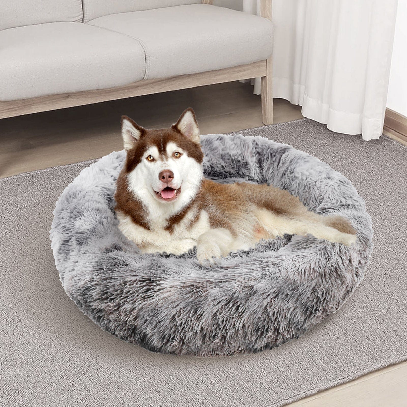 Pawfriends Pet Bed Dog Cat Calming Bed Sleeping Comfy Cave Washable Mat Extra Large 100cm