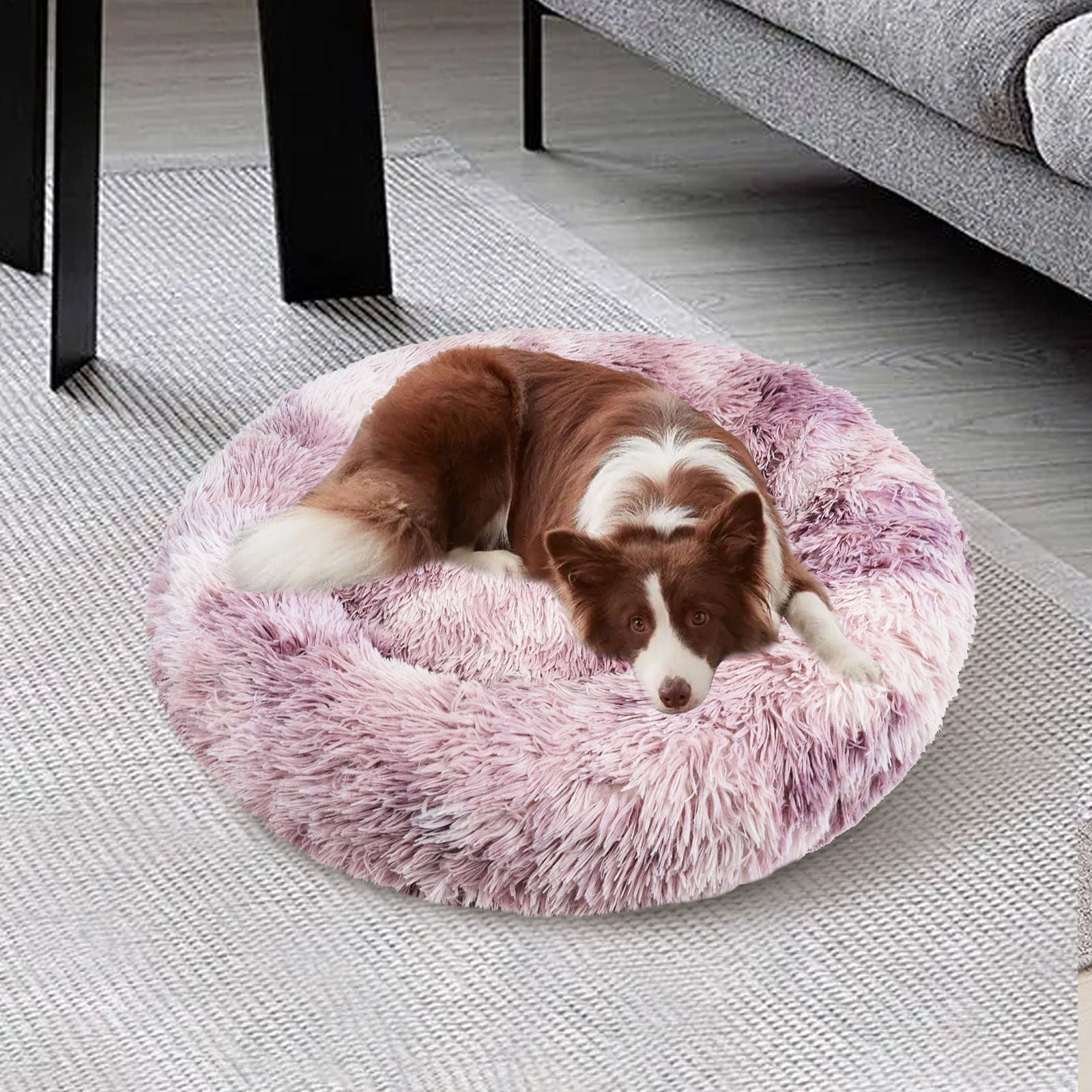 Pawfriends Dog Pet Cat Calming Bed Beds Large Mat Comfy Puppy Fluffy Donut Cushion Plush 70