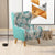 Armchair High back Lounge Accent Chair Designer Printed Fabric Upholstery with Wooden Leg