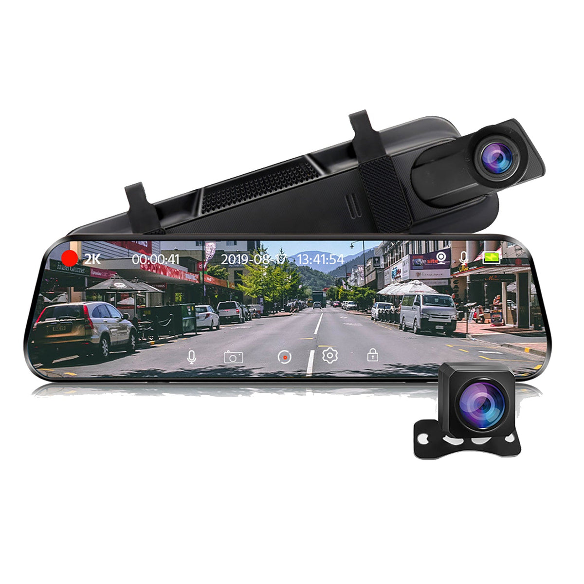 Wifi 10&quot; 2K Dash Cam RearView Camera Reversing Recorder Comes with Free 32GB Card