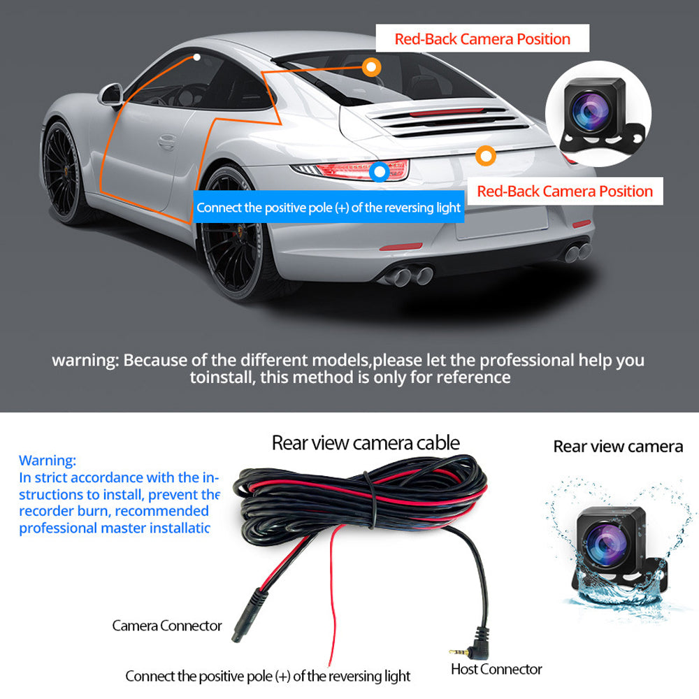 Wifi 10&quot; 2K Dash Cam RearView Camera Reversing Recorder Comes with Free 32GB Card