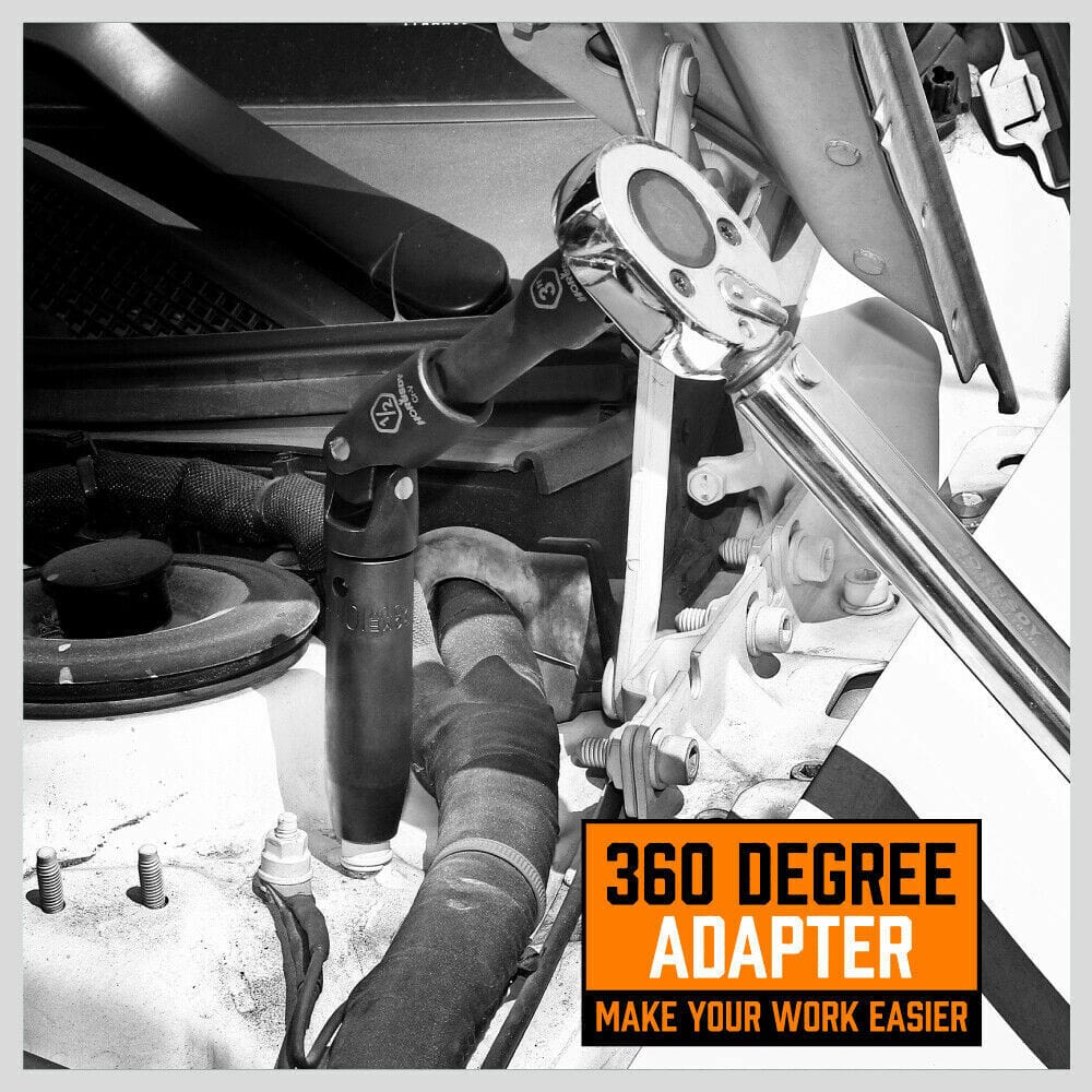 19Pc Deep Socket Set Impact 1/2&quot; Drive Extension Bars Flexible Adapter 10-24mm