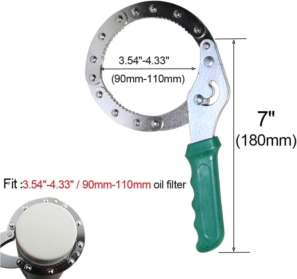 Adjustable Oil Filter Wrench Universal Handcuff Style Remover Tool Spanner Non-Slip