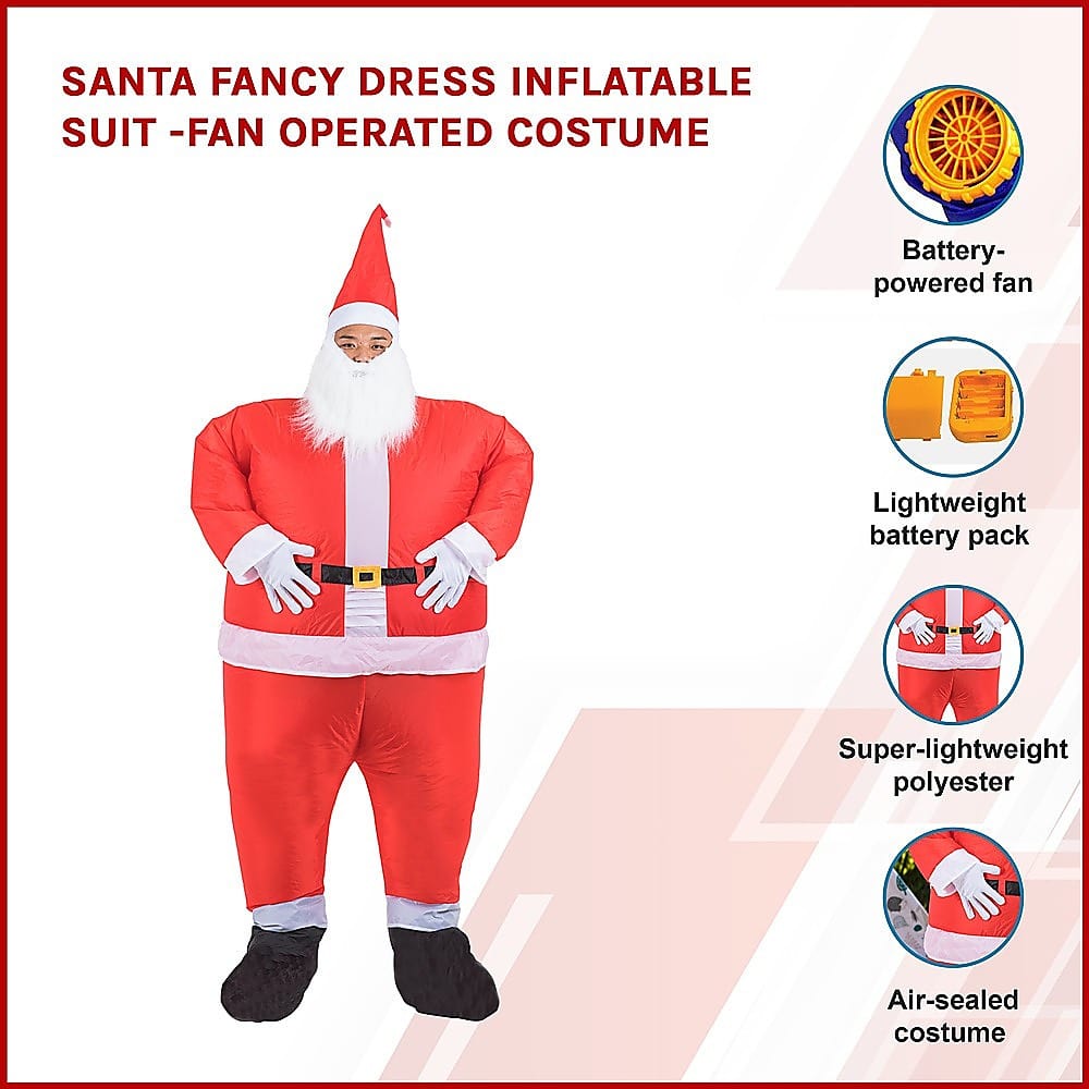 SANTA Fancy Dress Inflatable Suit -Fan Operated Costume