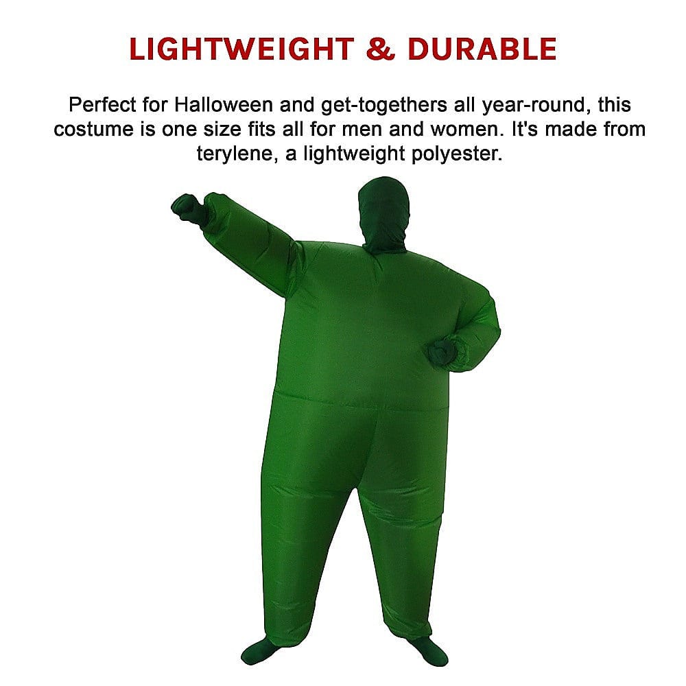 Go Green Inflatable Costume Fancy Dress Suit Fan Operated