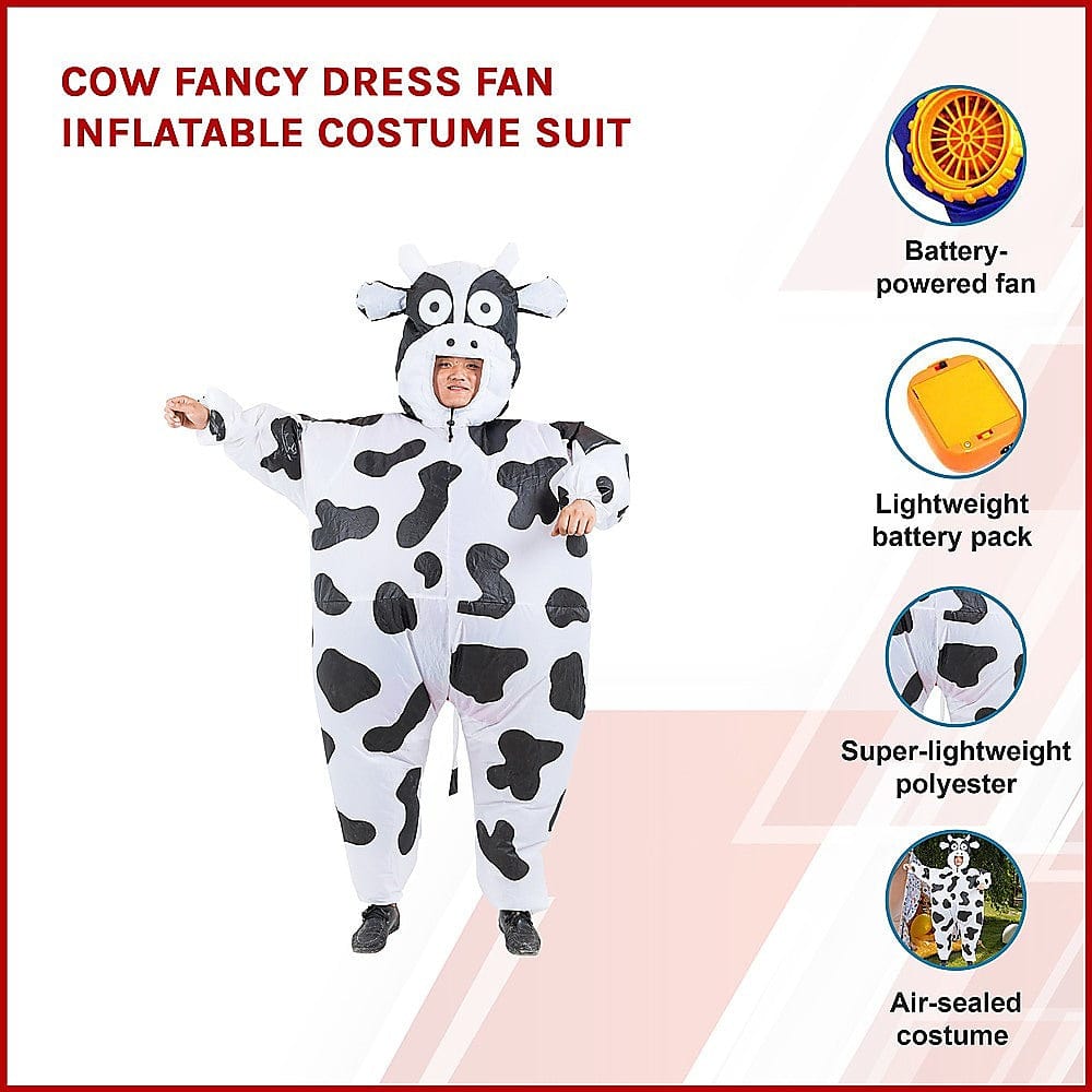 Cow Fancy Dress Fan Inflatable Costume Suit