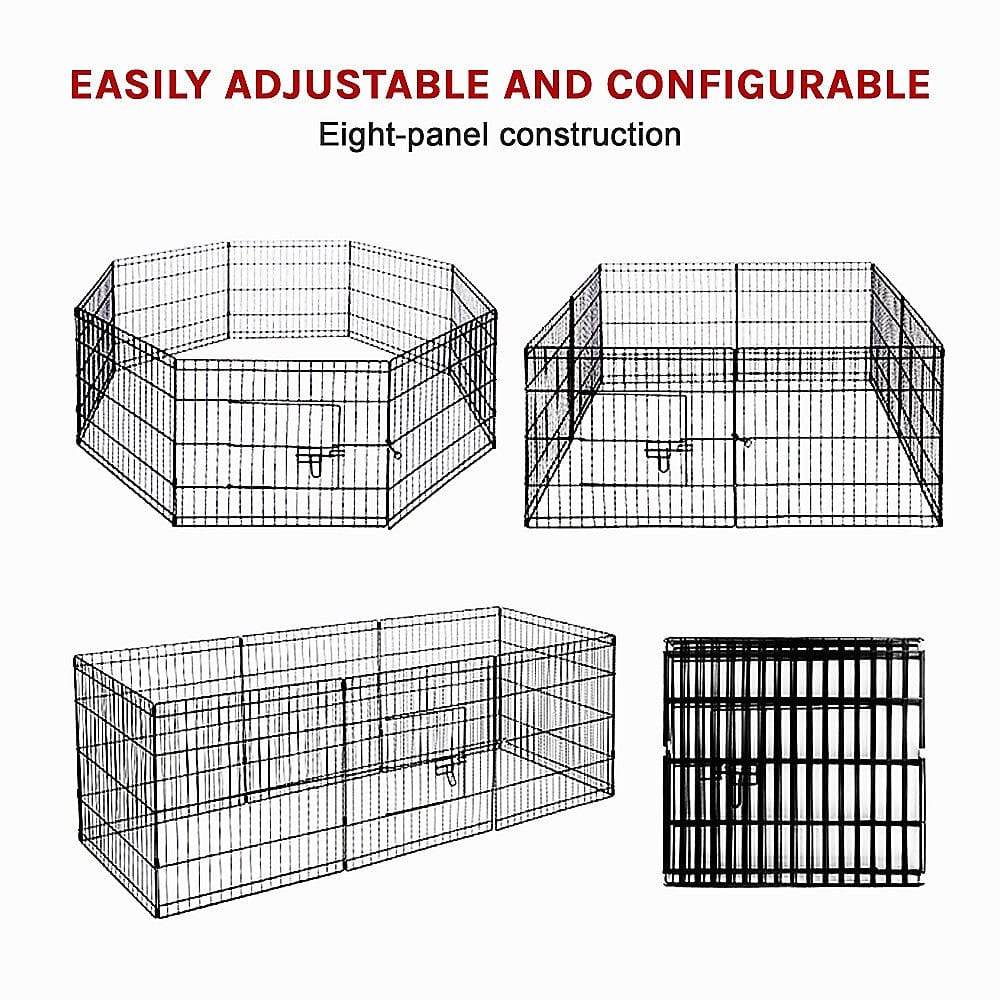 24&quot; 8 Panel Pet Dog Playpen Puppy Exercise Cage Enclosure Fence Play Pen