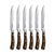 ASMOKE STEAK KNIFE SET OF 4, PAKKAWOOD HANDLE