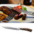 ASMOKE STEAK KNIFE SET OF 4, PAKKAWOOD HANDLE