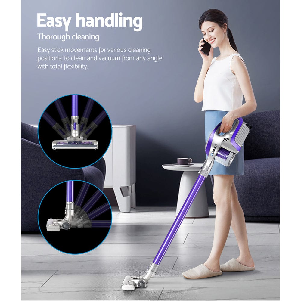 Devanti Handheld Vacuum Cleaner Bagless Cordless 150W Purple